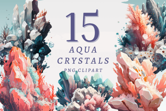 Download Aqua Crystals PNG Bundle - Aqua Collection