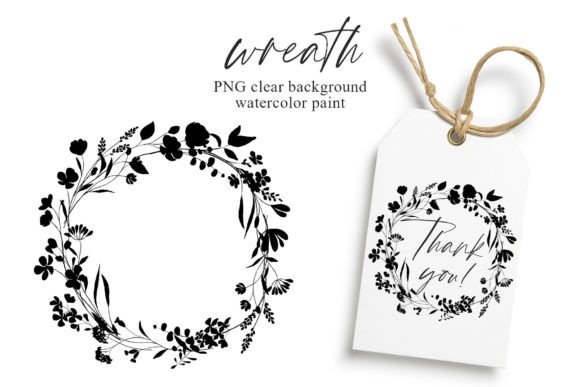 Download Wreath Black Flowers, Leaf, Frame, Logo. - Black flowers Collection
