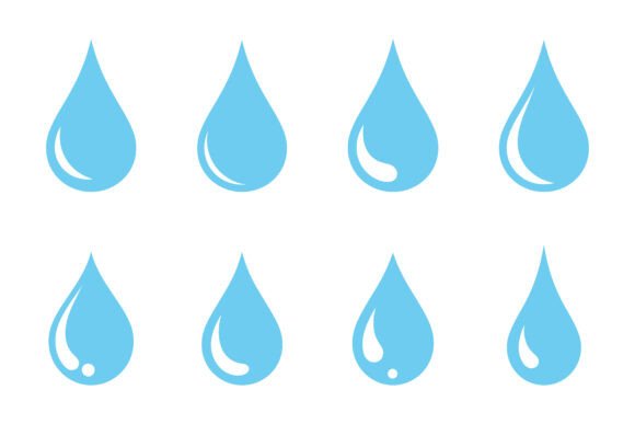 Download Set of Simple Aqua Water Drops Vector - Aqua Collection