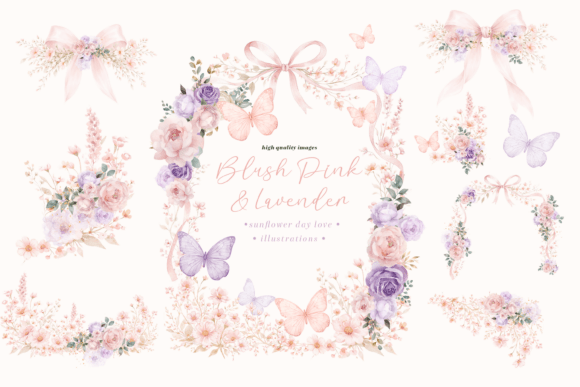 Download Blush Pink &amp; Purple Wildflowers Clipart - Purple Collection