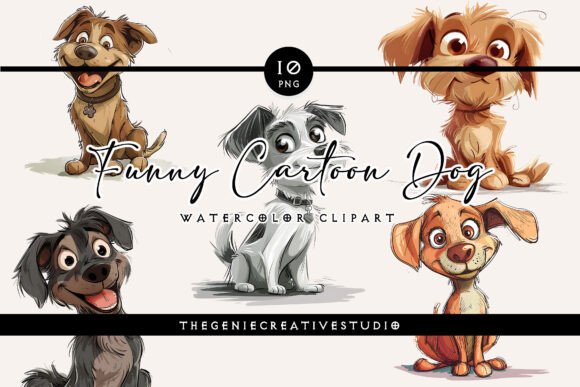 Download Funny Cartoon Dog PNG Clipart Set - Cartoon dog Collection