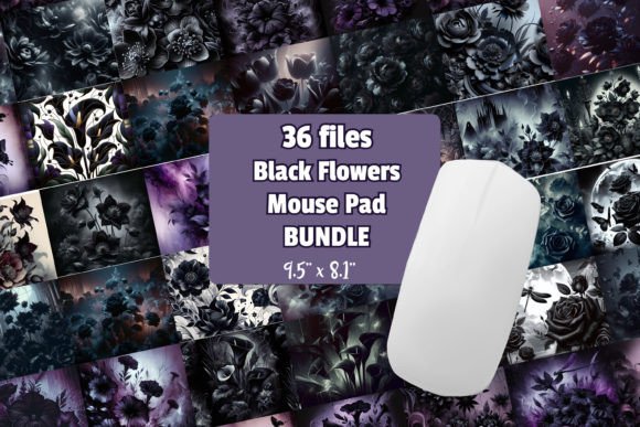 Download Black Flowers Mouse Pad Bundle - Black flowers Collection