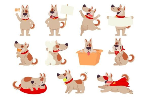 Download Cartoon Dog Mascot. Cute Dogs in - Cartoon dog Collection