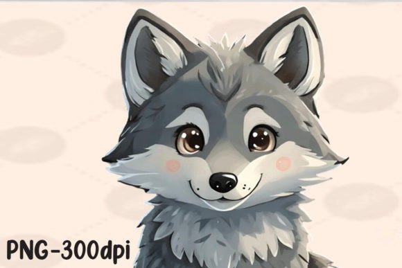 Download Kawaii Gray Wolf Sublimation - Premium Resources