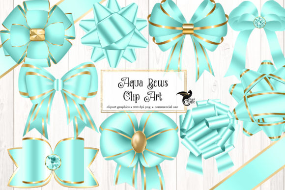 Download Aqua Bows Clipart - Aqua Collection
