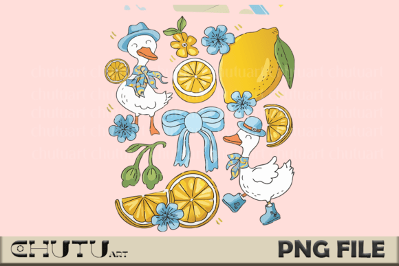 Download Lemon Duck PNG - Cottagecore Clipart - Premium Bundle